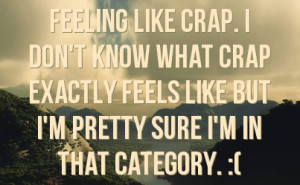 crap i don t know what crap exactly feels like but i m pretty sure i m ...