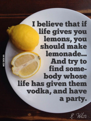 Lemons, lemonade, and vodka. Couldn't have said it better myself