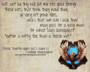 Twelfth Night. It's a pithy way of putting down pretentiousness, and a ...