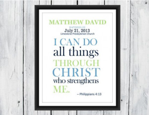 Baptism Christening Bible Verse Custom Print on Etsy, $12.00