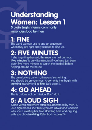 Understanding Women Lesson 1