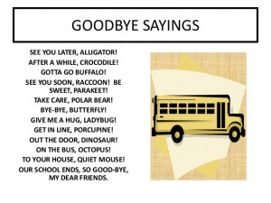 Goodbye sayings worksheet