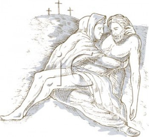 Mary Magdalen with Jesus After the Crucifixion - Royalty Free Clip Art ...