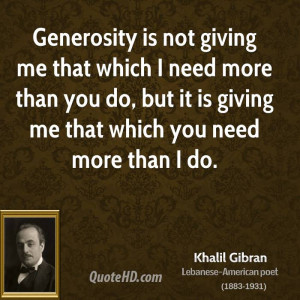 Khalil Gibran Quote on Generosity