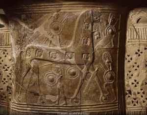 HELLENISTIC VASE 10TH-6TH BCE Trojan Horse. Scenes from the Trojan War ...