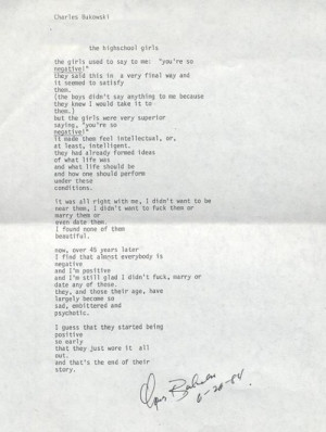 ... Charles Bukowski’s Concise Philosophy of Art and Life | Open Culture