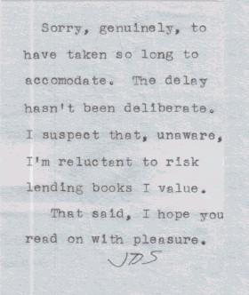 The letter J.D. Salinger gave my uncle with his favourite book