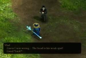 Why Vlad's dialogue always has the word “Luck” between quotes?