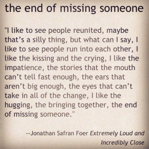 the end of missing someone