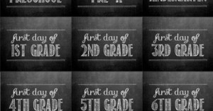 first day of school chalkboard printable