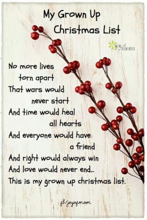 Grown up Christmas list