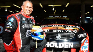 Chief Minister Adam Giles with Jason Bright’s Ford V8 Supercar ...