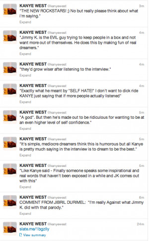 Kanye West Tweet Diss Jimmy Kimmel Sketch With Quotes From Slate.com