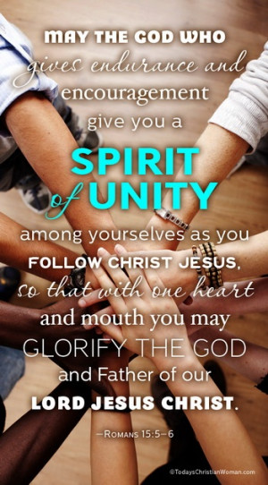 An inspirational verse on unity from the book of Romans