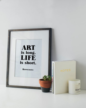HIPPOCRATES Printable Quote about Art and Life-Digital print, instant ...