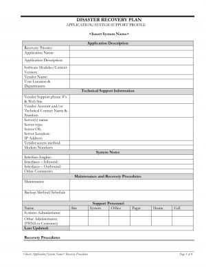 Related to Network Disaster Recovery Plan Template Doc
