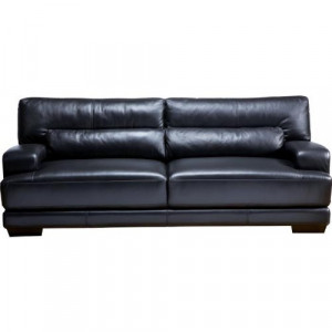 Cindy Crawford Home Bellamy Black Leather Sofa picture