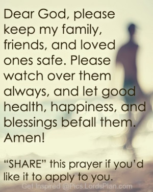 Lord, Keep my Friends Family and children Safe, Short prayer to ask ...
