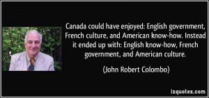 could have enjoyed: English government, French culture, and American ...