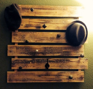 Hat rack & Coat rack. Semi homemade.Racks Coats, Pallets Hats, Coats ...
