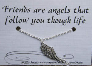 Necklace and Quote Inspirational Card- Bridesmaids Gift - Friendship ...