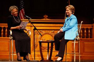 Pictured, Ms. Angelou read prose that she wrote for presidential ...