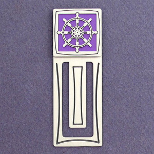 Engrave Your Message on this Captain's Wheel Metal Bookmark