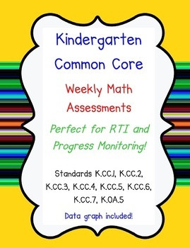 Kindergarten Math Common Core Progress Monitoring RTI Assessments K.CC ...
