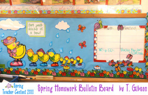 Gibson changes her 'Homework Bulletin Board' for every season. It ...