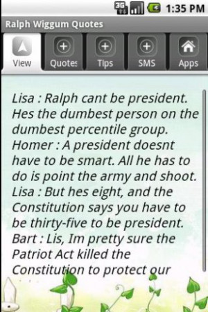 View bigger - Ralph Wiggum II Quotes for Android screenshot