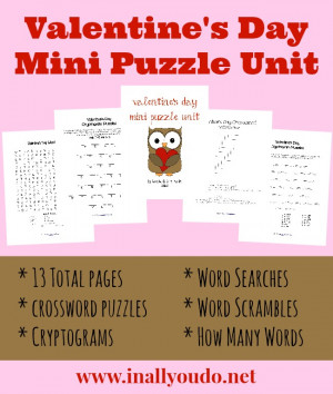 free} Valentine’s Day Mini Puzzle Unit (PreK-5)