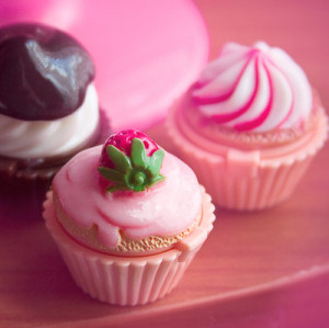 cupcake, cute, food, pink, strawberry