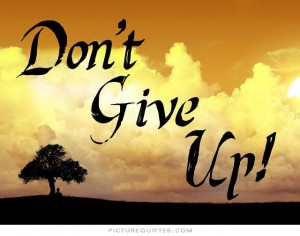 Don't give up. Picture Quote #2