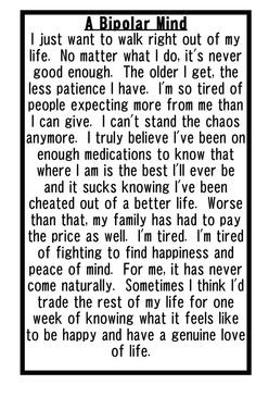 Bipolar Disorder Quotes And Sayings Bipolar disorder.