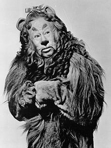 Lahr as the Cowardly Lion in the MGM feature film The Wizard of Oz ...