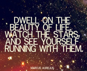 Dwell on the beauty of life. Watch the stars and see yourself running ...
