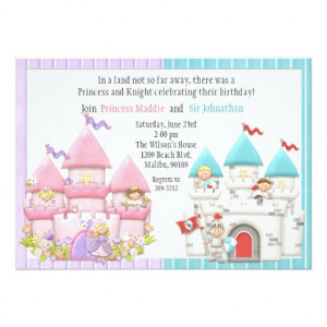 Princess and Knight Birthday Party Invitation 5