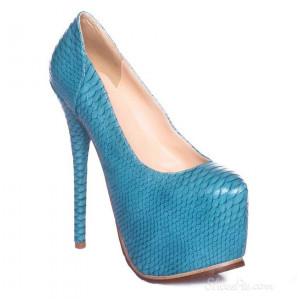 Heels Platform Fashion Blue