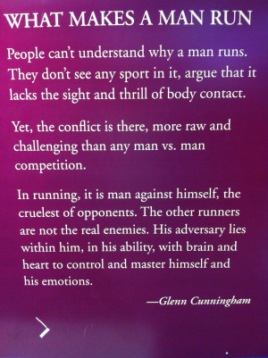 ... that it lacks the sight and thrill of body contact. - Glenn Cunningham