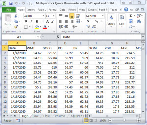 Multiple Stock Quote Downloader for Excel