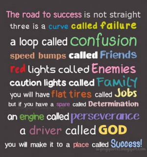 The road to success is not straight three is a curve