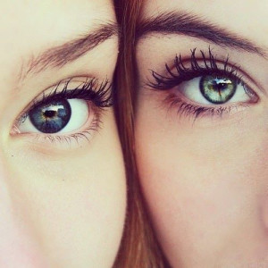 beautiful green & blue eyes
