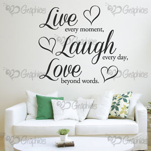... -LOVE-Wall-Art-Quote-Heart-Sticker-Vinyl-Decal-Home-MULTIPLE-COLOURS