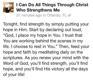 find strength in Christ