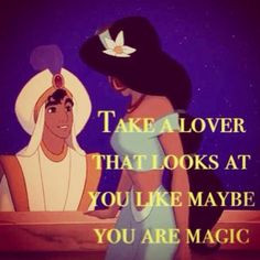 Aladdin had just taken Jasmine on her first carpet ride and this is ...