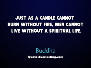 Just as a candle cannot burn without fire men cannot live without a ...