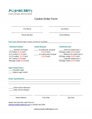 Pin Bakery Order Form Excel