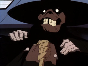 The villain's plan is foiled when the train derails.