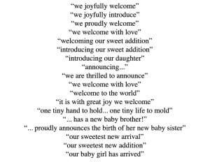 Baby Birth Announcements Wording