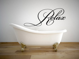 Relax Bathroom Words Quotes Wall Sticker Decals 17 Colours Available